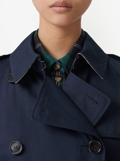 Burberry Long Waterloo Heritage Trench Coat In Blau