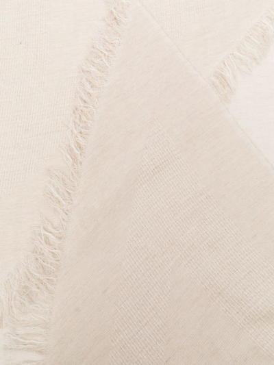 Shop Peserico Fine Knit Frayed Scarf In Nude