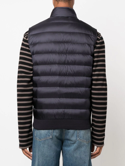 Shop Belstaff Logo-patch Quilted Gilet In Blue