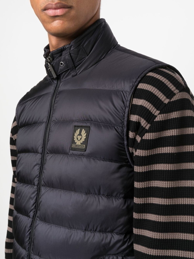 Shop Belstaff Logo-patch Quilted Gilet In Blue