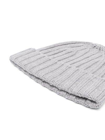 Aspesi Chunky Ribbed-knit Beanie In Grau