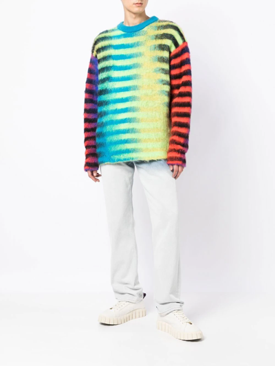 Shop Agr Gradient Stripe Mohair-blend Jumper In Mehrfarbig