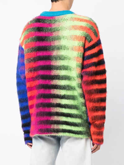 Shop Agr Gradient Stripe Mohair-blend Jumper In Mehrfarbig