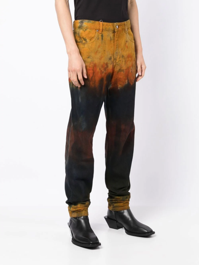 Shop Eckhaus Latta Distressed Straight-leg Jeans In Mehrfarbig