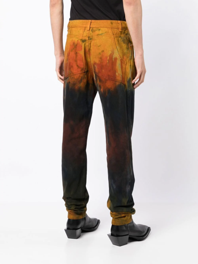 Shop Eckhaus Latta Distressed Straight-leg Jeans In Mehrfarbig