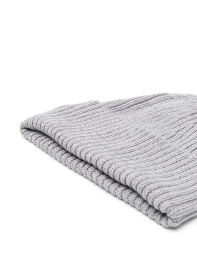 Lacoste Chunky Ribbed-knit Beanie In Grau