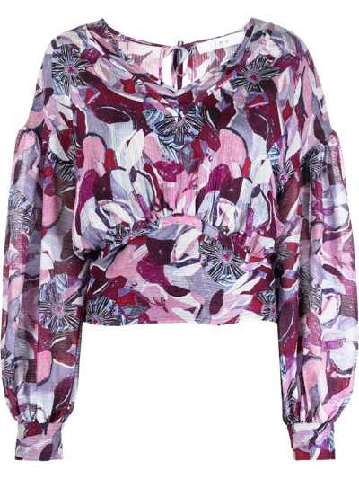 Shop Iro Dunna Floral-print Blouse In Purple