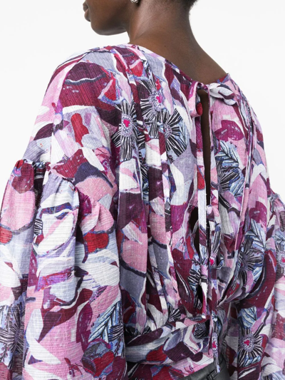 Shop Iro Dunna Floral-print Blouse In Purple