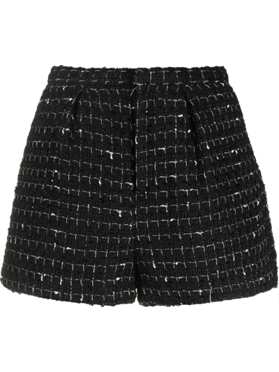 Shop Iro Azalee Checked Tweed Shorts In Schwarz