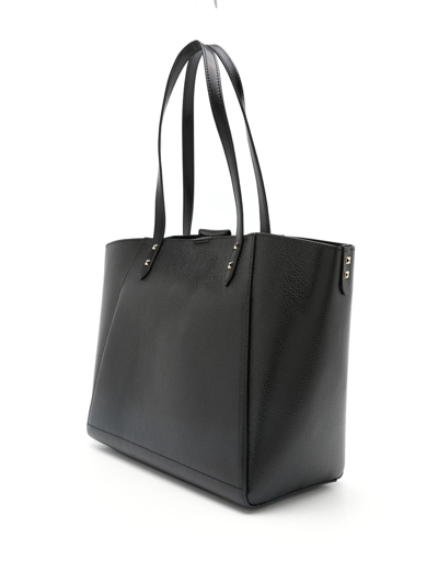 Shop Michael Michael Kors Large Karlie Leather Tote Bag In Schwarz