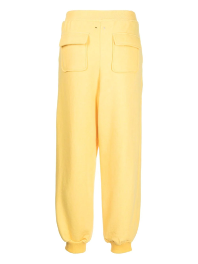 Pushbutton Drawstring Cuffed Joggers In Gelb