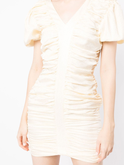 Shop Pushbutton Ruched Mini Dress In Weiss