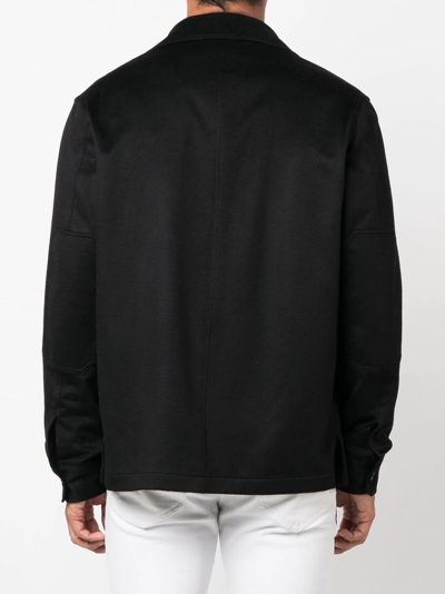 Shop Zegna Alba Oasi Cashmere Overshirt In Black