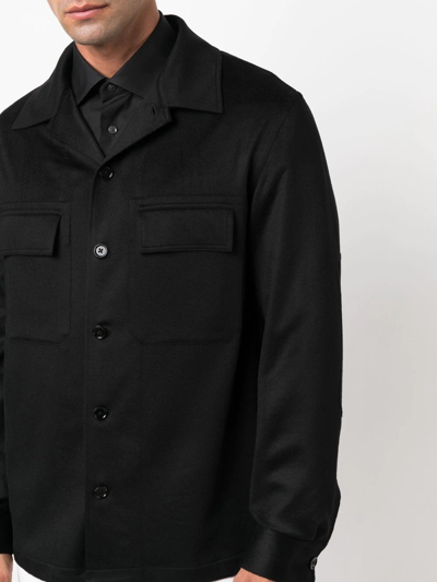Shop Zegna Alba Oasi Cashmere Overshirt In Black