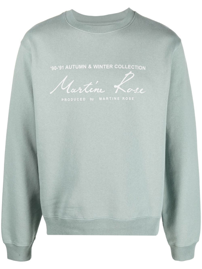 Shop Martine Rose Logo Print Sweatshirt In Grün