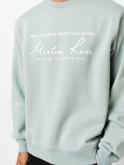 Shop Martine Rose Logo Print Sweatshirt In Grün