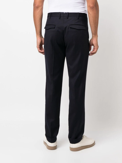 Shop Pt Torino Tapered Slim-fit Trousers In Blau