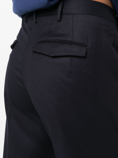 Shop Pt Torino Tapered Slim-fit Trousers In Blau