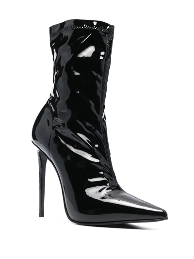 Le Silla Pointed 125mm Boots In Schwarz