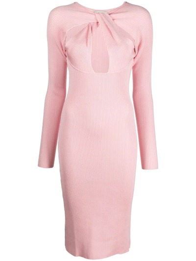 Shop Coperni Twisted Cut-out Midi Dress In Rosa