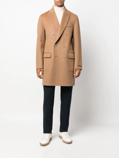 Shop Paltò Double Breasted Coat In Nude