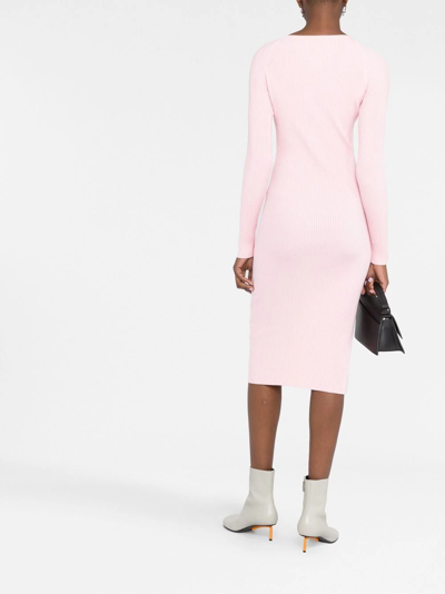 Shop Coperni Twisted Cut-out Midi Dress In Rosa