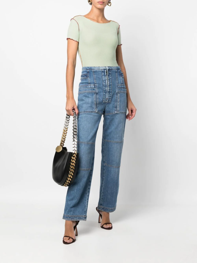 Shop Stella Mccartney Straight-leg Cargo Jeans In Blau