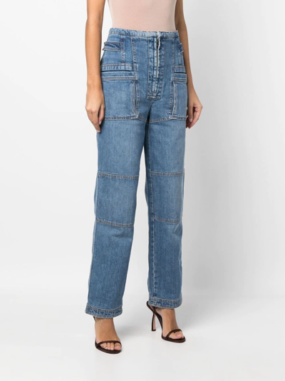 Shop Stella Mccartney Straight-leg Cargo Jeans In Blau