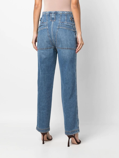 Shop Stella Mccartney Straight-leg Cargo Jeans In Blau