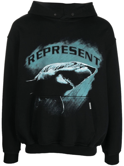 Shop Represent Graphic-print Oversize Hoodie In Schwarz