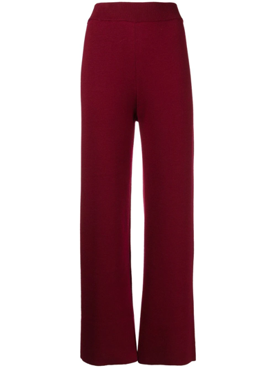 Shop Kenzo Logo Flared-leg Trousers In Red
