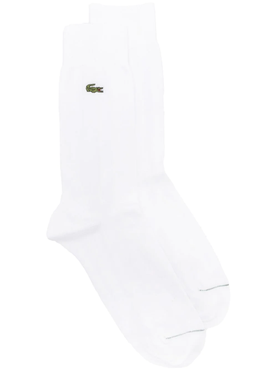 Shop Lacoste Logo-patch Detail Socks In White