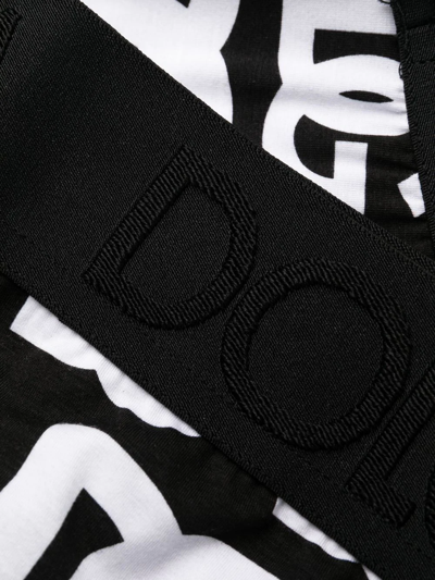 Shop Dolce & Gabbana Logo-print Logo-waist Boxers In Black