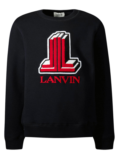 Shop Lanvin Kids Sweatshirt For Boys In Black