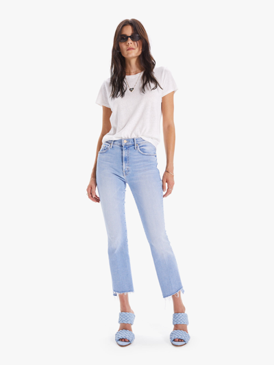 Shop Mother The Insider Crop Step Fray Limited Edition Jeans In Blue - Size 23