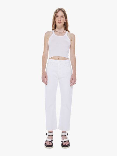 Shop Mother The Ditcher Crop Totally Innocent Jeans In White