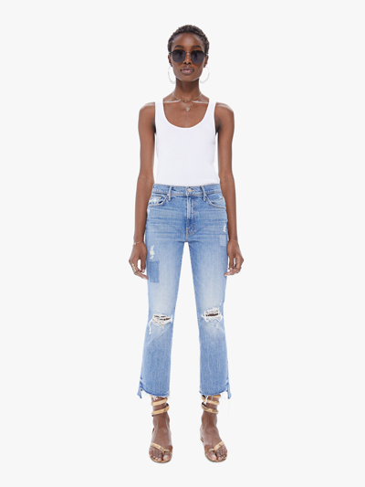 Shop Mother The Insider Crop Step Fray We Are Castaways Jeans In Blue
