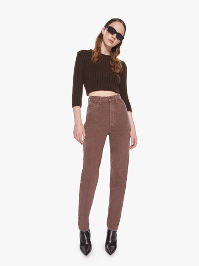 Shop Mother Snacks! High Waisted Twizzy Skimp French Roast Jeans In Brown