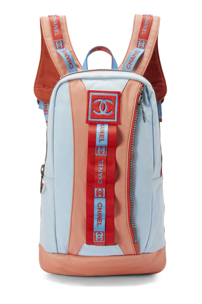 Pre-owned Orange & Blue Canvas Sport Line Backpack