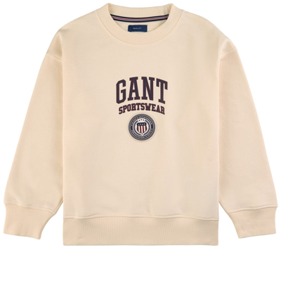 Gant Crest Shield Branded Sweatshirt Eggshell In Cream | ModeSens