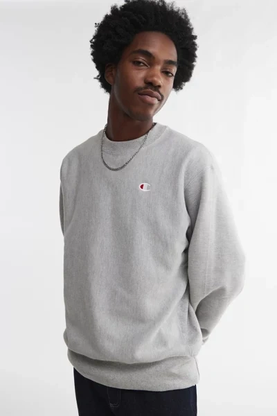 Shop Champion Reverse Weave Crew Neck Sweatshirt In Grey