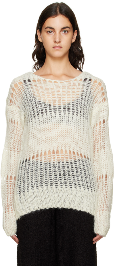 Theopen Product White Irregular Net Sweater | ModeSens