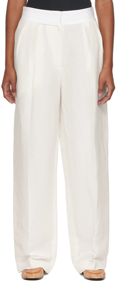 Shop The Row Off-white Milla Trousers In Ivr Ivory
