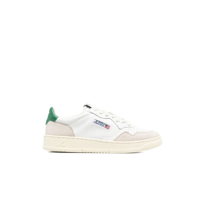 Shop Autry White Medalist Leather Sneakers