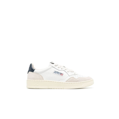 Shop Autry Medalist Suede-panel Sneakers In White