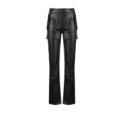 Shop Misbhv Moto Vegan Leather Straight Leg Trousers - Women's - Polyurethane/viscose In Black