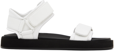 Shop The Row White Hook And Loop Flat Sandals In Wht White