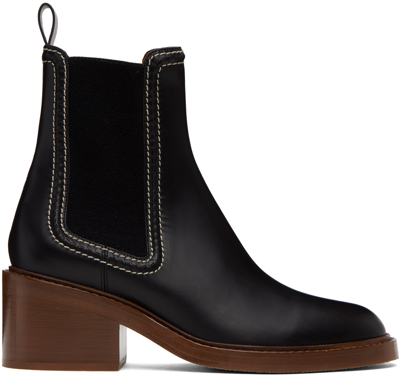 Chloé Mallo Leather Ankle Chelsea Boots In Black | ModeSens