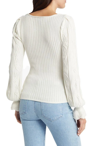 Shop Paige Europa Organic Cotton Blend Rib Sweater In Ivory