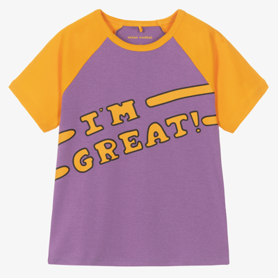 Shop Mini Rodini Purple & Orange Cotton T-shirt